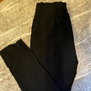 Black paper bag pants